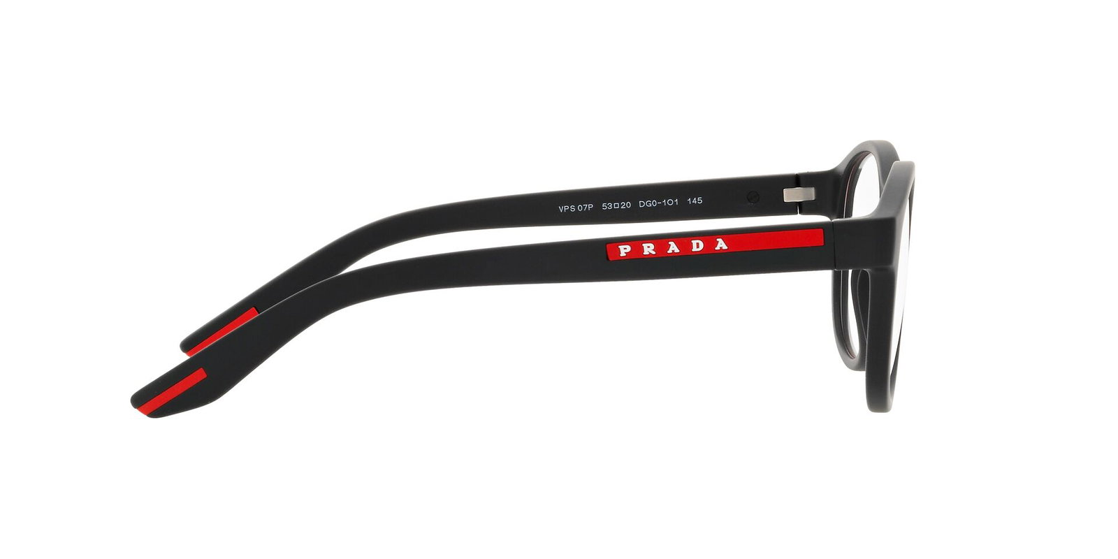 Das Bild zeigt die Bügel der Prada Linea Rossa Fassung PS07PV DG01O1., Zubehor